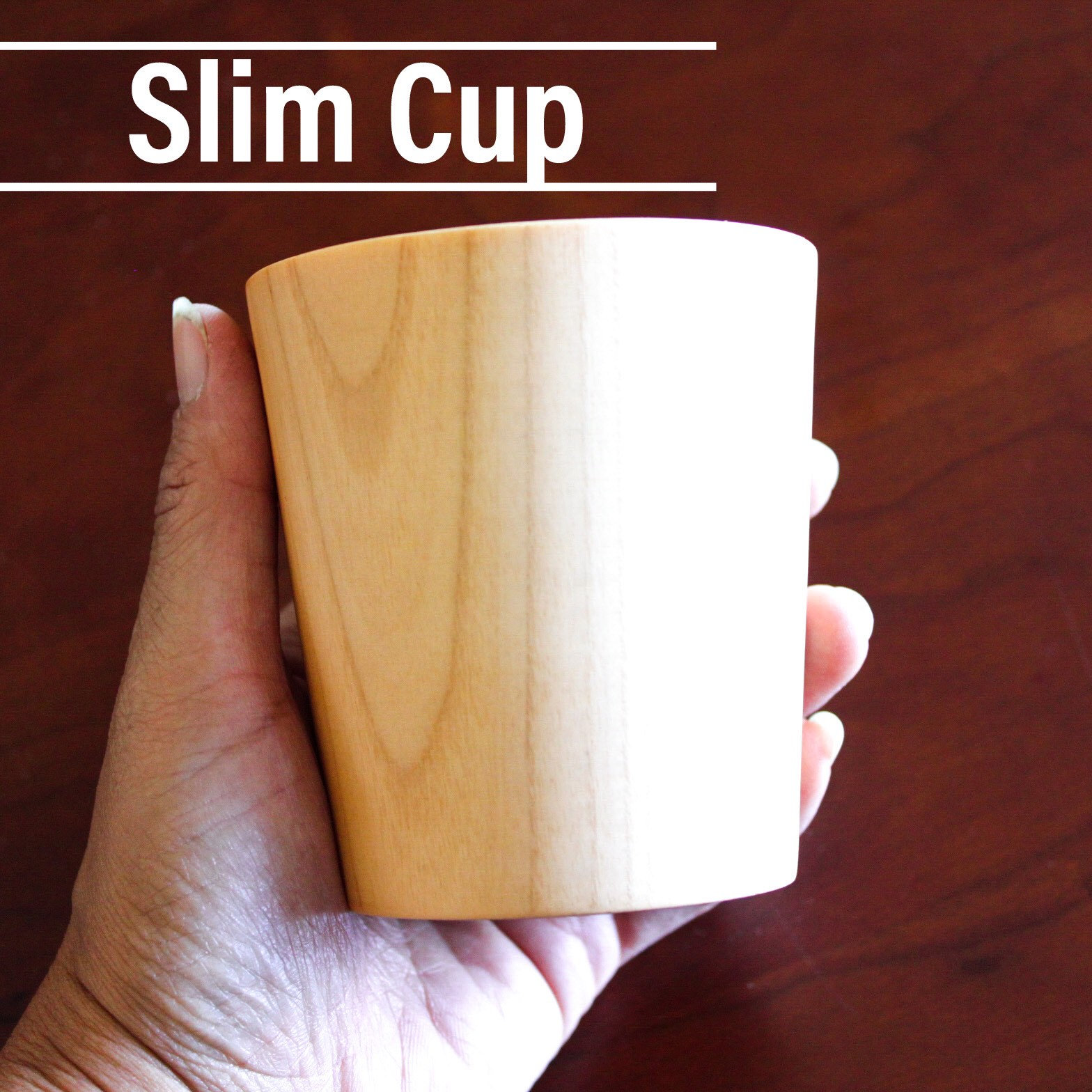 Wooden Slim Cup Wood Mug for Warm or Cold Liquids Japanese Whisky