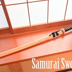 Bamboo Samurai Katana Sword with Saya black - Bokuto for Decor & Practice