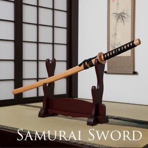Bamboo Samurai Katana Sword with Saya black - Bokuto for Decor & Practice