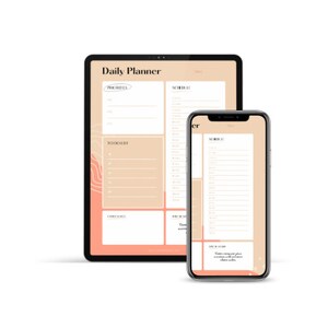Planificador de día Melocotón minimalista