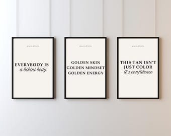 Affirmatieposters spray tan: canva-sjablonen voor salondecoratie (digitale download)