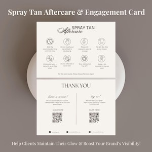 Spray Tan-sjabloon I Spray Tan Aftercare-kaart I Spray Tan-klantenkaart I Bewerkbare canvassjabloon I Spray Tan Marketing I Spray Tan Artist