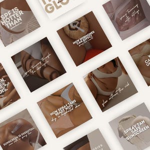 Spray Tan Education Templates: Sunless Tanning Social Media Posts (Canva Editable, Digital Download