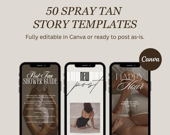 Spray Tan Instagram-verhaalsjablonen: bewerkbare marketing (digitale download)