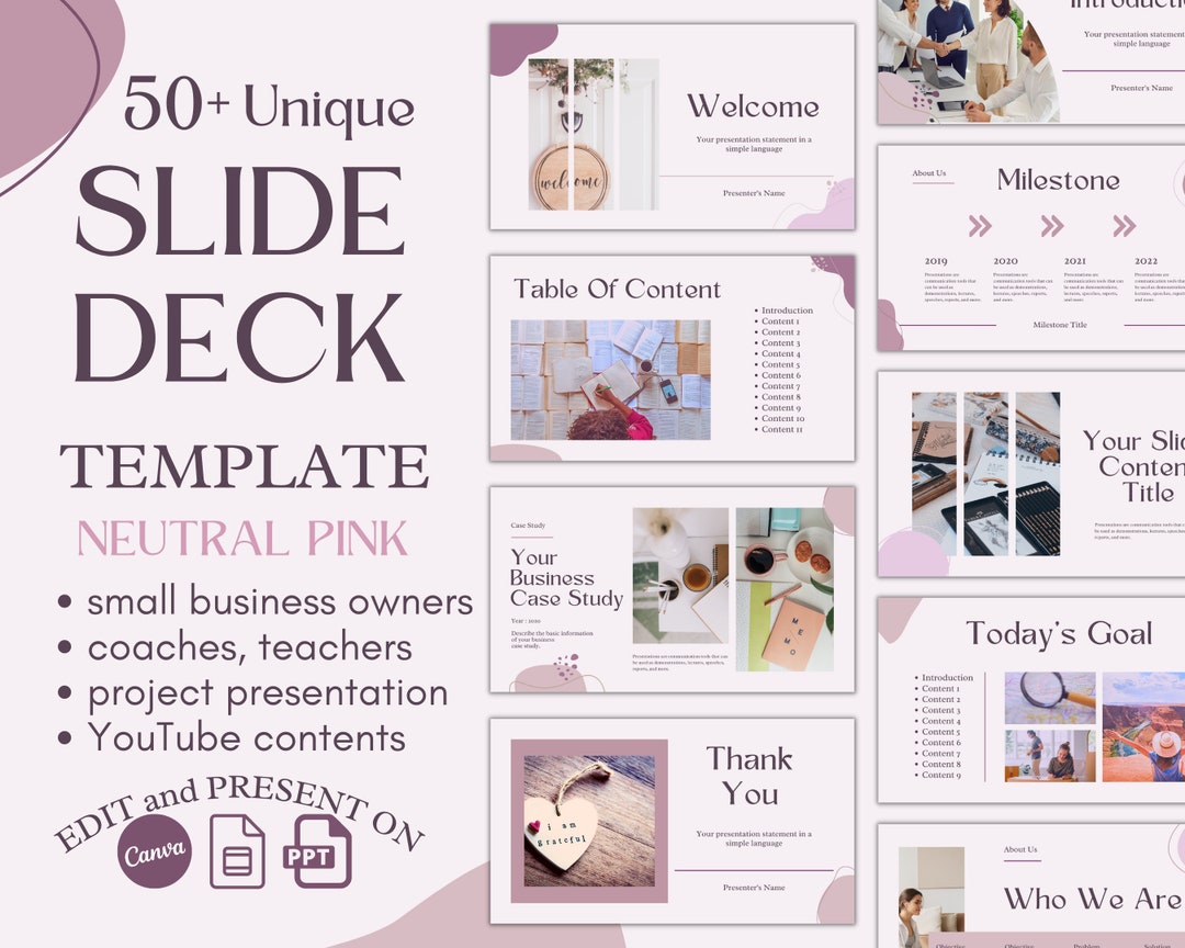 Canva Webinar Slide Deck Template: Neutral Pink Presentation (digital ...