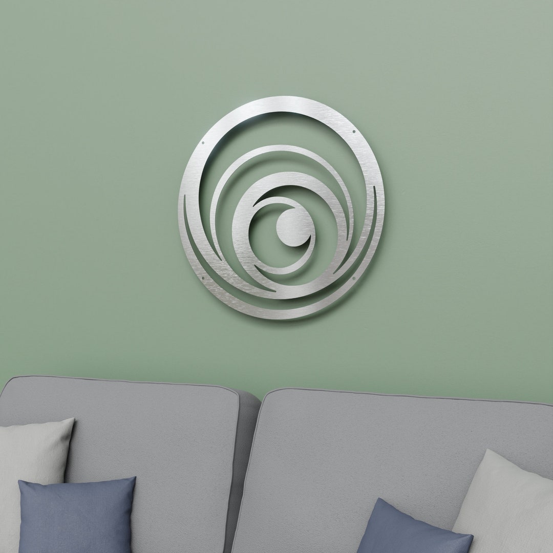 Circular Metal Wall Decor in Silver Finish Etsy