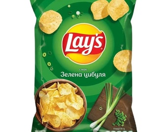 10 Stück Lay's Kartoffelchips 120 g mit grünem Zwiebelgeschmack (1200 g), Made in der Ukraine, schneller Versand