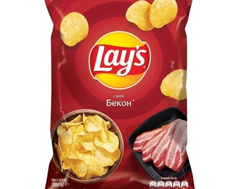 10 Stück Lay's Kartoffelchips 120 g mit Speckgeschmack (1200 g), hergestellt in der Ukraine, schneller Versand