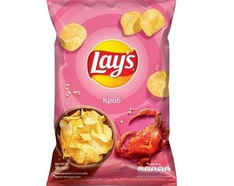 5 Stück Lay's Kartoffelchips 120 g mit Krabbengeschmack (600 g), Made in der Ukraine, schneller Versand