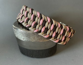 Dog collar old pink brown tan for medium-sized dogs, the ideal everyday companion for your dog
