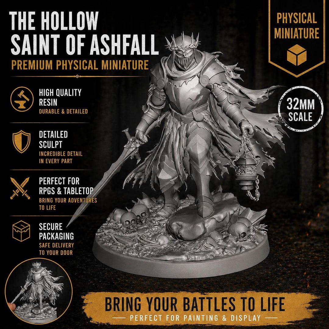 The Hollow Saint of Ashfall – Fallen Knight Miniature | Dark Fantasy ...
