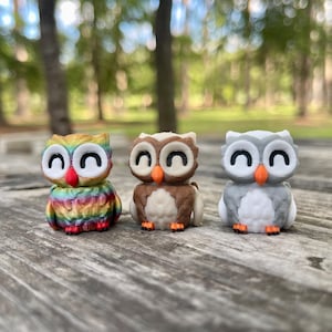 Articulated Tiny Owl Keychain & Toy | Rotating Head | 3D Printed Flexi | Fidget Toy | ADHD Toy | McGybeer Authorized | Sensory |