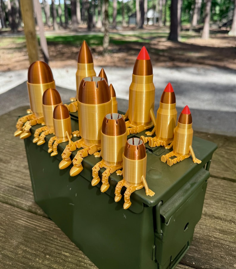 Bullet Buddy – 3D Printed Articulated Bullet Toy | Gun Lover’s Gift | Ammo Box or Safe Decor | Fun Hollow Point, FMJ Styles, Tracer, Rifle | image 2