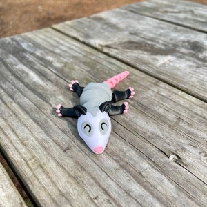 Opossum Articulated 3D Printed Fidget Figurine, Sensory Desk