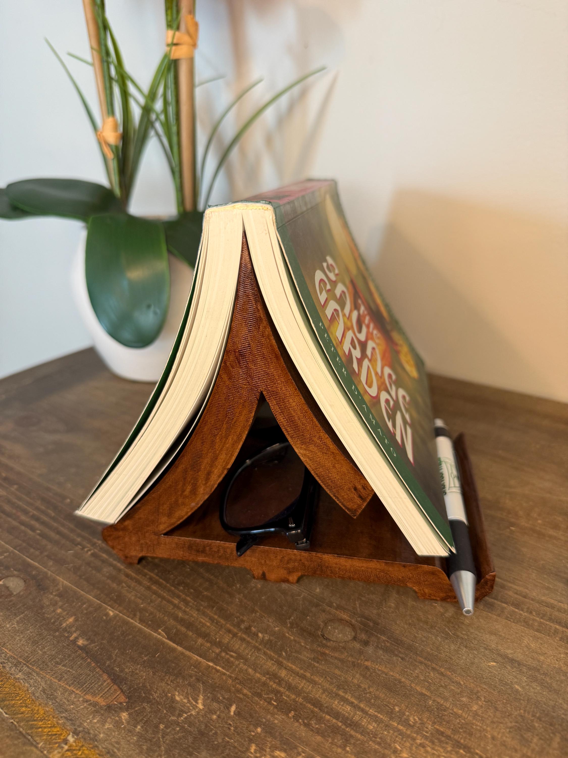 Curved Book Stand | Reading Desk Holder | Wood Look or Marble 3D ...