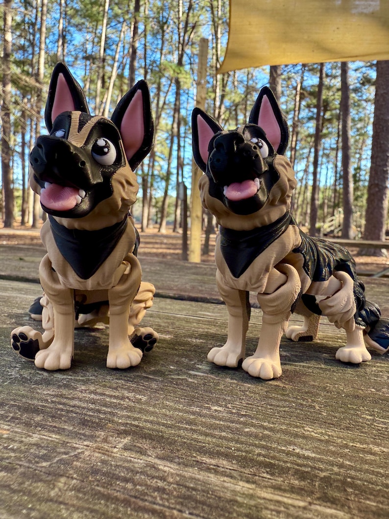 German Shepherd Dog Model 3D Printed | Articulating GSD Figure With ...