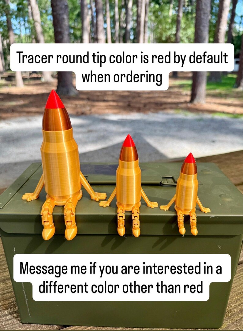 Bullet Buddy – 3D Printed Articulated Bullet Toy | Gun Lover’s Gift | Ammo Box or Safe Decor | Fun Hollow Point, FMJ Styles, Tracer, Rifle | image 9