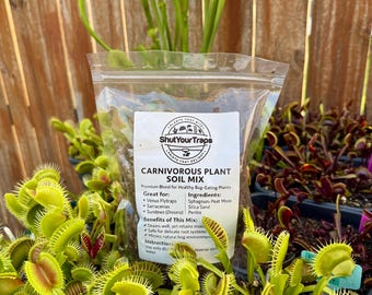 Carnivorous Plant Soil Mix - Quart Size | Peat Moss, Silica Sand & Perlite | Ideal for Venus Flytraps, Pitcher Plants, Sundews