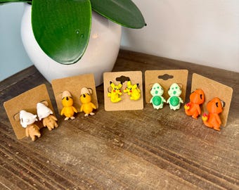 Mini Monster Earrings | Choose Your Creature | Lightweight Gamer Studs | 3D Printed Fantasy Jewelry | Cute Gamer Gift