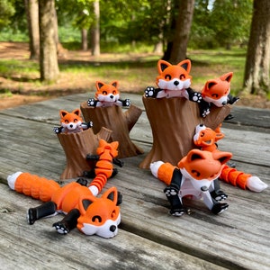 Articulated Orange Fox | 3D Printed Flexi | Fidget Toy | ADHD Toy | McGybeer Authorized | Sensory | Desk Decoration | Large, Medium, Small