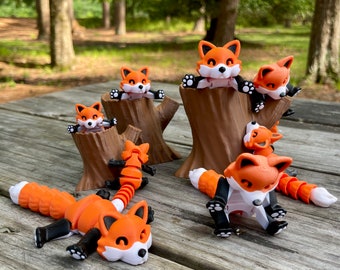 Articulated Orange Fox | 3D Printed Flexi | Fidget Toy | ADHD Toy