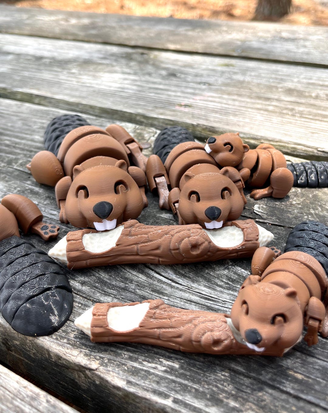 Articulated Beaver Fidget Toy With Log | ADHD Fidget Toy | Perfect for ...