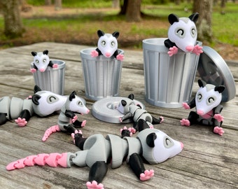 Opossum Articulated 3D Printed Fidget Figurine, Sensory Desk