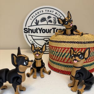 Chihuahua Articulated 3D Printed Dog – Movable Legs, Head & Body – Poseable Dog Figurine Gift | Chihuahueño | Chi Dog