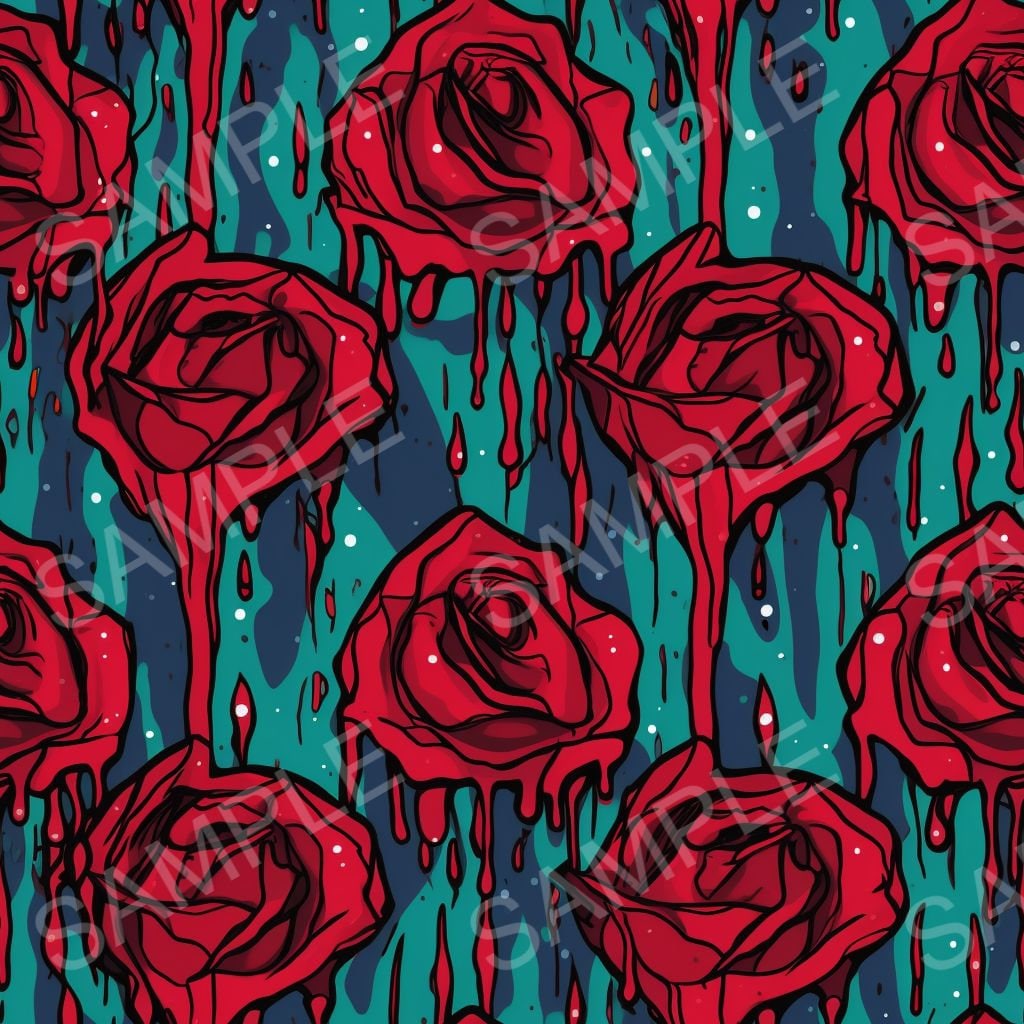 Drip Style Roses, Digital Paper Seamless Pattern Pack, Instant ...