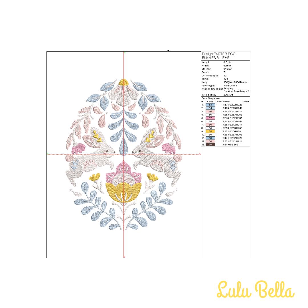 Easter Egg Bunnies Machine Embroidery - Spring Design - 3 Sizes ...