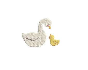 Schwan und Baby Stickdatei - 3 Größen - Digital File ZIP Instant Download