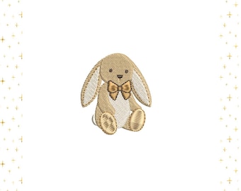 Hase Gold Schleife Mini Maschinenstickerei Digitale Dateien - 4 Größen