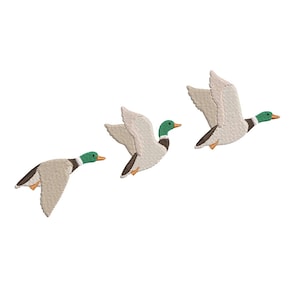 Mallard Duck Trio Machine Embroidery Digital Files - Fill Stitch in 3 Sizes