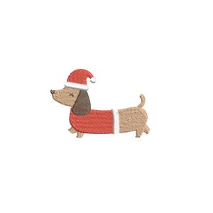 Dachshund Sausage Dog Santa - Dog Santa Christmas Machine Embroidery - 5 Sizes