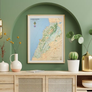 Map of Lebanon in relief| 3D | Art | Poster| Gift| Memories of Lebanon| Lebanese Art| لبنان