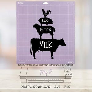 Animali da fattoria - file .svg e .png per macchine come Cricut