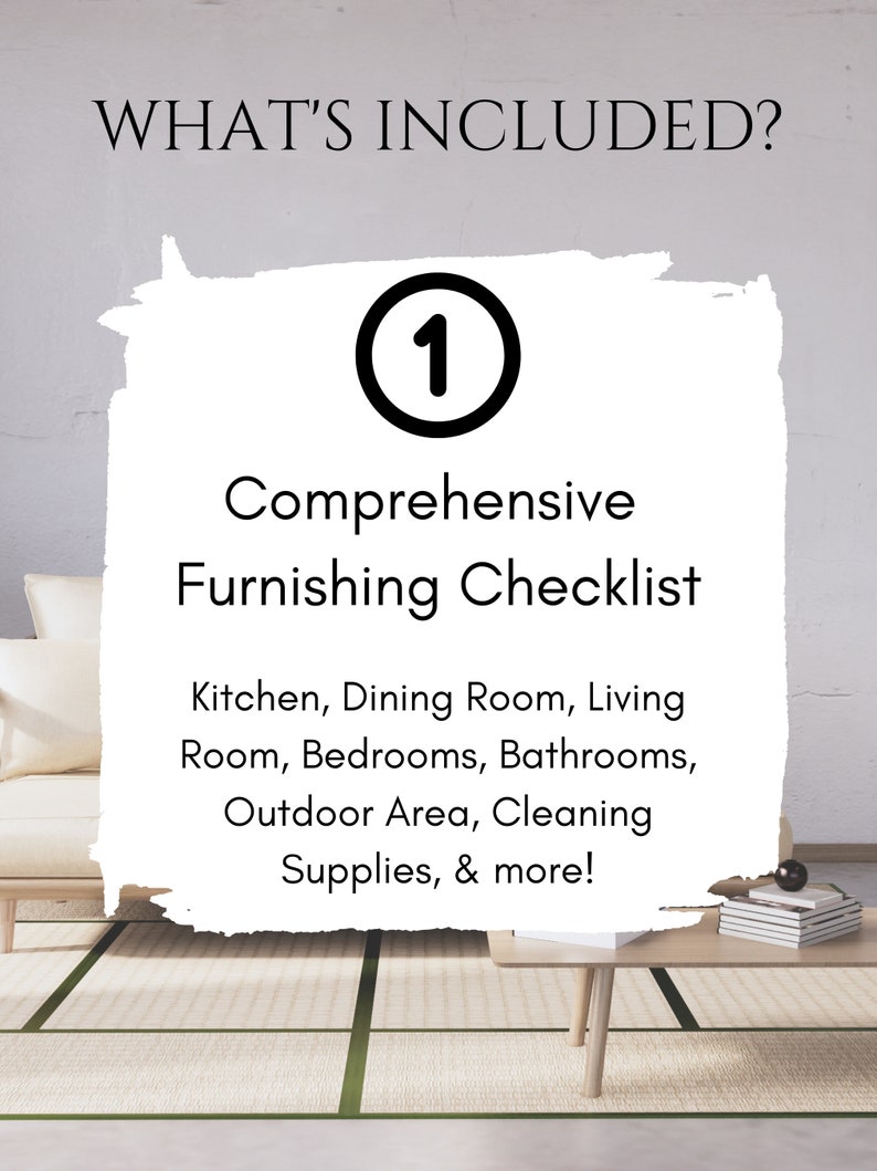 Airbnb Furnishing Checklist Furniture Checklist Vacation Rental Home
