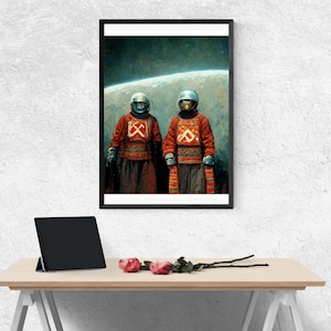 Astronauts of the &quot;1st belarusian space corps&quot; - printable digital art by &quot;Sovetskiy Kosmos&quot;