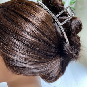 Hair Claw Clip / Covered in Crystals / Silver Metal Clip with Crystal Colored Crystals / Strong Hold For All Hair Types / 4.5 Inches