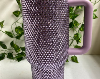 Bling Tumbler / 40 Ounce / Light Purple High Shine Rhinestones / Fully Insulated