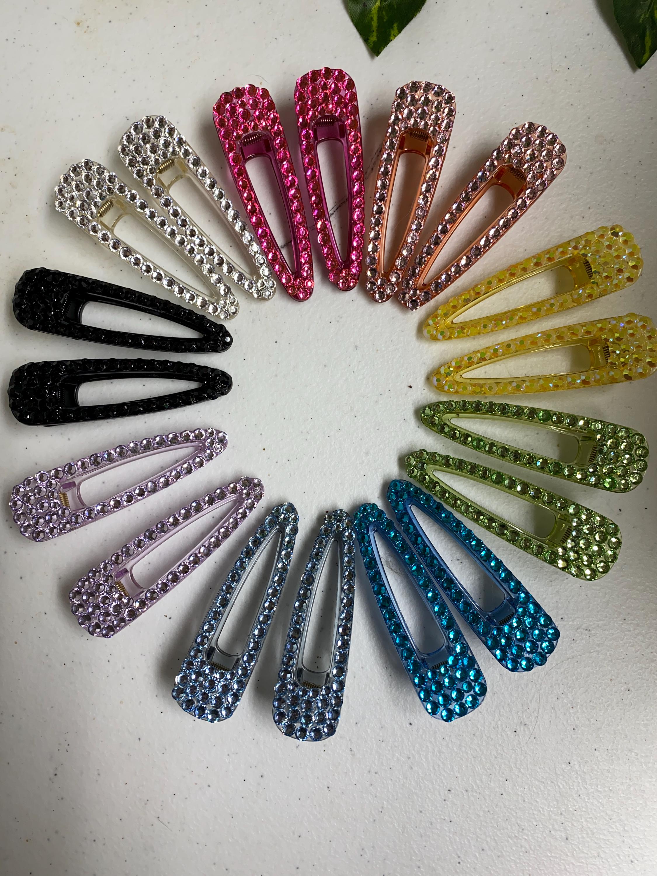 Shimmering Rhinestone Hair Clips 5pcs Shimmer Hair Clips - Etsy main image 4