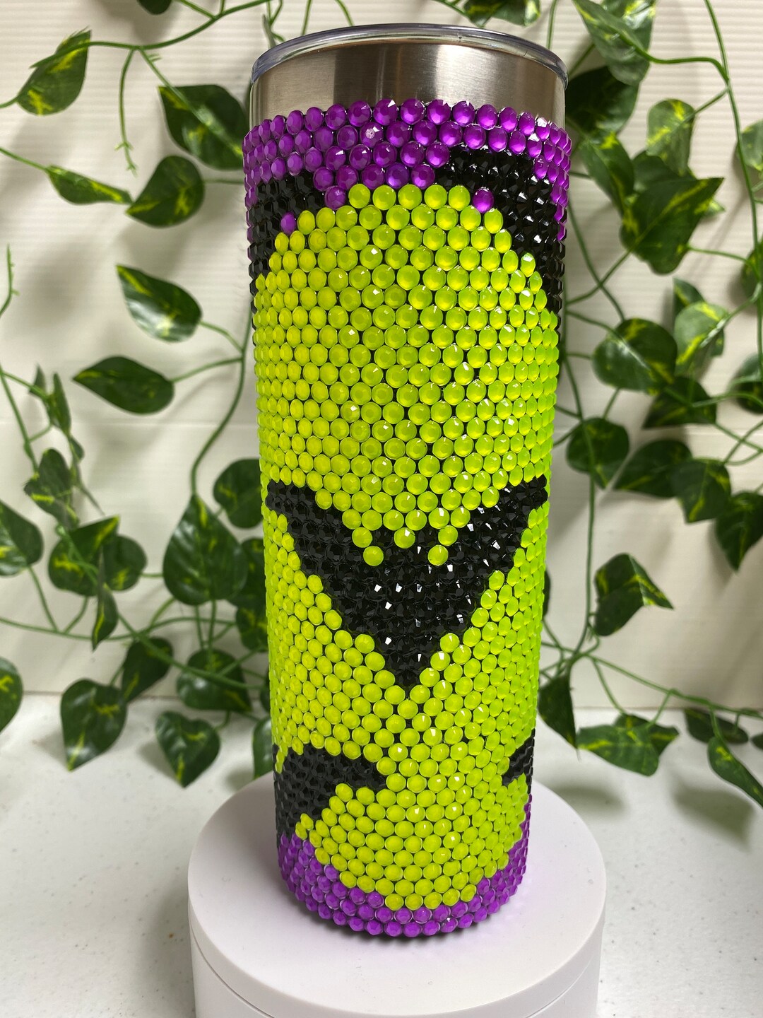 Bling Bat Halloween Bling Tumbler: Full Moon & Bats, 20-ounce Insulated - Etsy