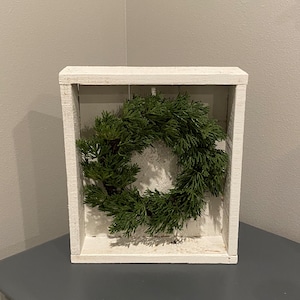 Rustic Country French Farmhouse Shadowbox with Wreath