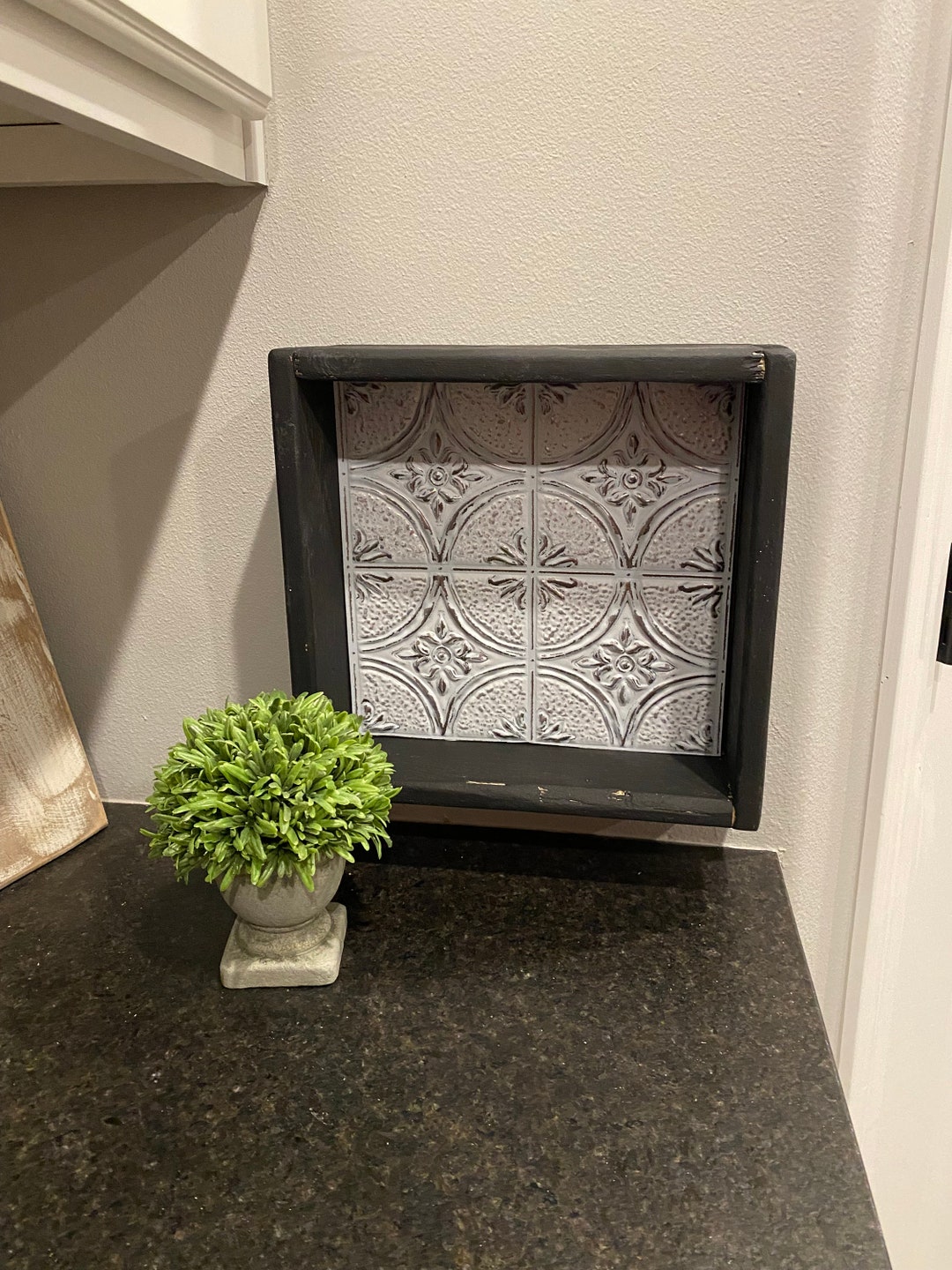 Rustic Country French Farmhouse Wall Decor, Tin, Shadow Box, Wall