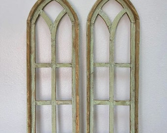 Wood Window 36” - Arch- Wall Decor - Cathedral Window - Farmhouse - Shabby Chic - Country French - listing price is for 1