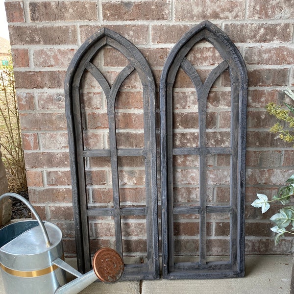 Wood Window 36” - Arch- Wall Decor - Cathedral Window - Farmhouse - Shabby Chic - Country French - listing price is for 1