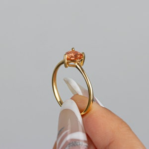 Heart Citrine Ring 14K Solid Gold, November Birthstone Jewelry, Heart Symbol Ring, Perfect Gift for Mother's Day Girlfriend Wife image 6