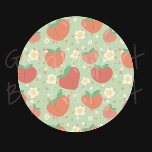Peach and Daisies DIGITAL seamless pattern BUNDLE