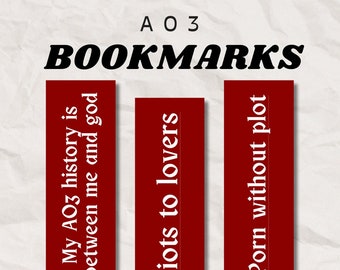 AO3 printable bookmarks tropes tags fanfiction fics fanfic books archive of our own style digital download pdf bookish acotar gift