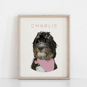 Custom Pet Portrait, Personalized Dog Wall Art, Customized Pet Digital Downloads, Printable Poster, Dog Lover Gift